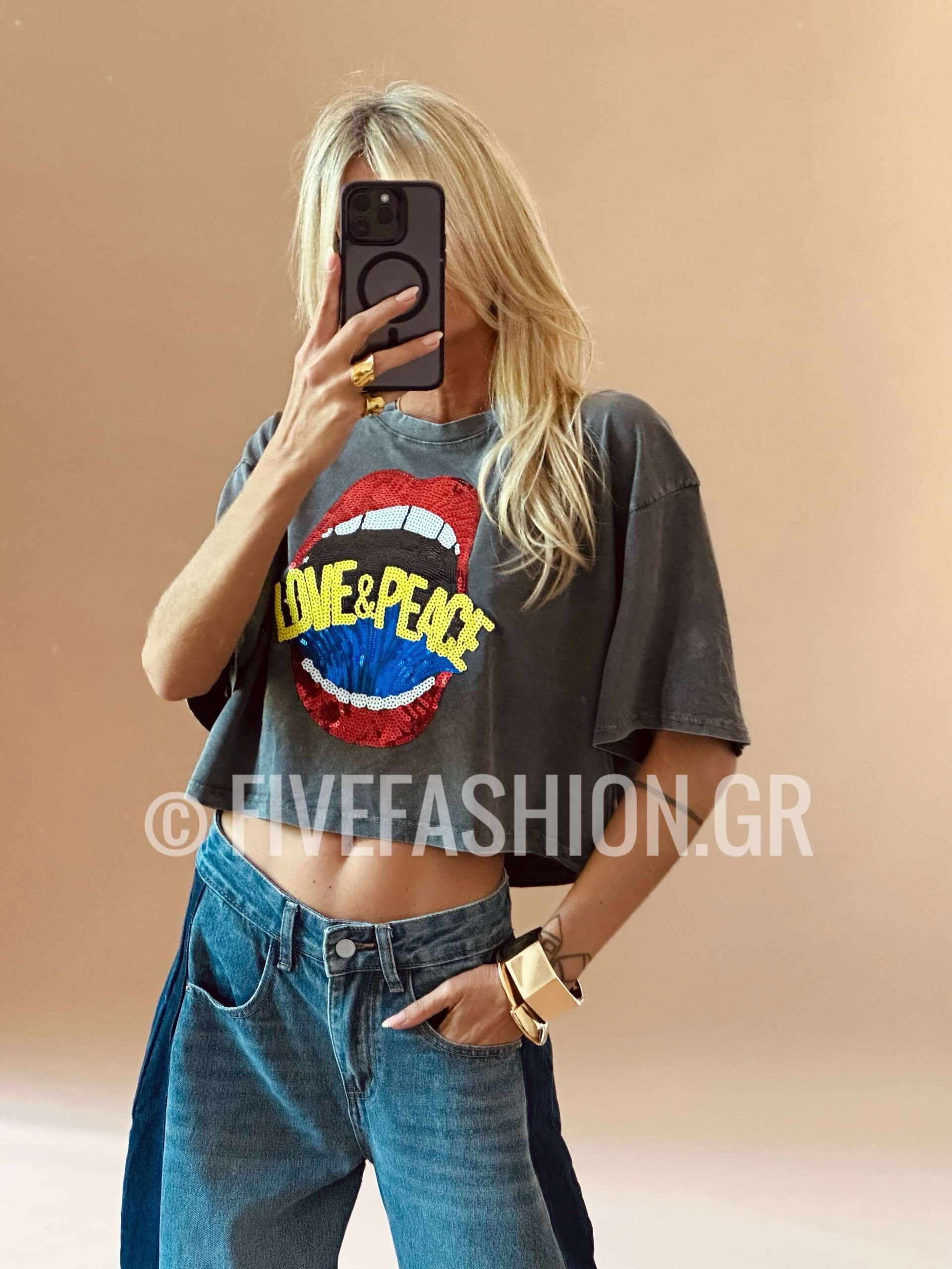 Love n' Peace Crop T-Shirt | Five Fashion