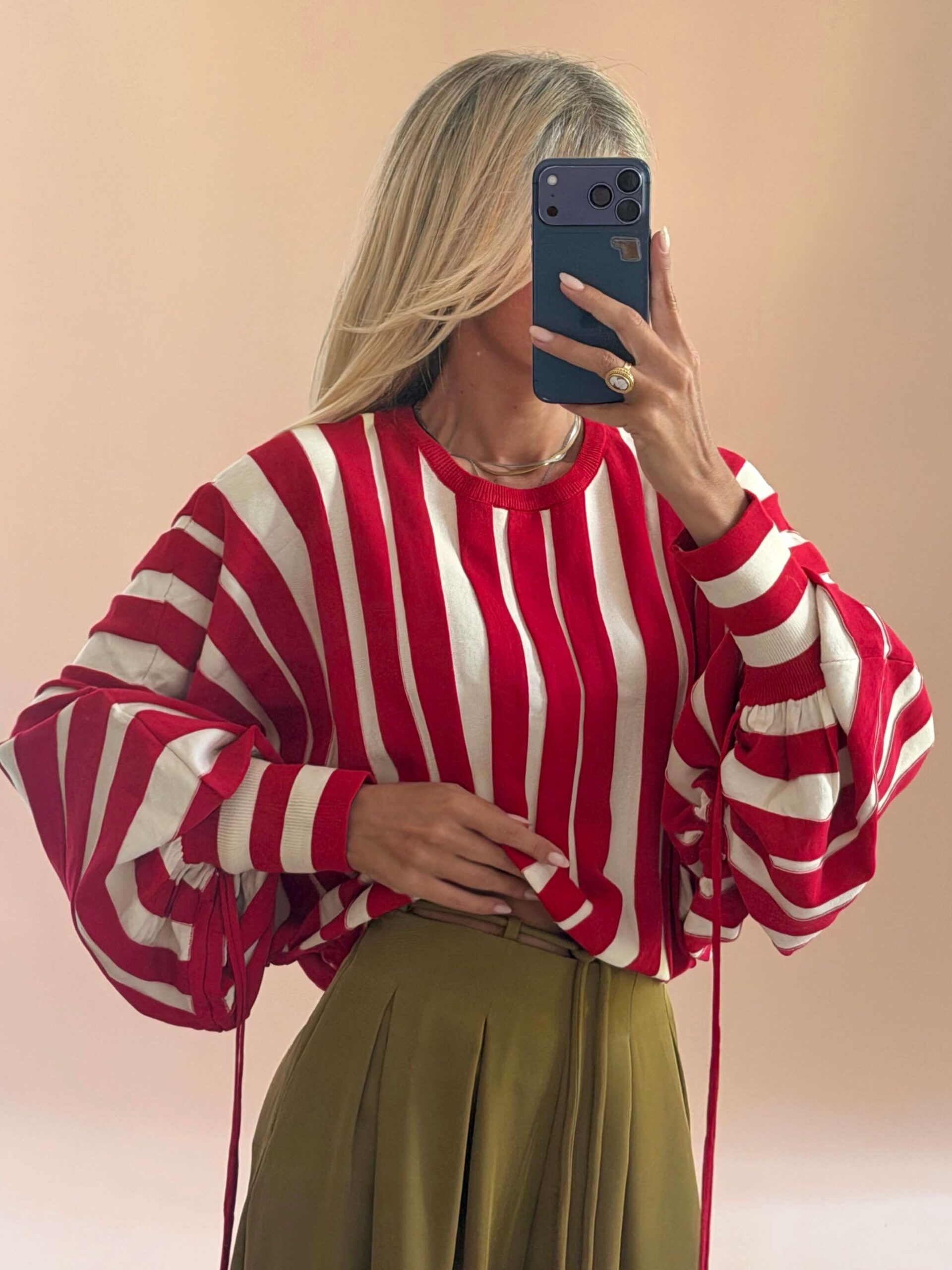 CC8C6A26-9239-4C85-970D-A1AD6512B72B Striped Fine Knit Top - Image 1