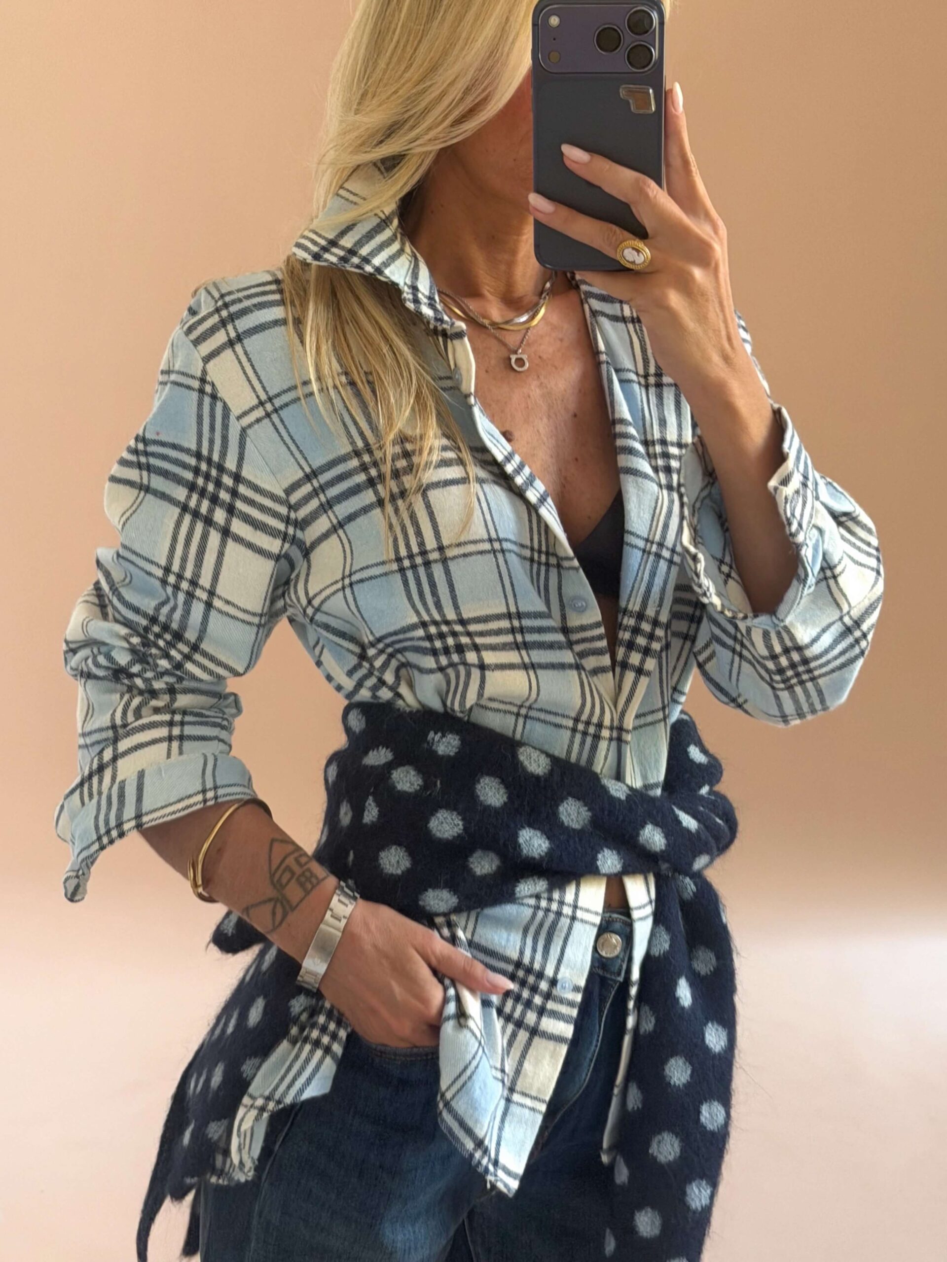 09FB9FE1-0E2E-4F37-B9AF-A499679F44C8 Flannel Check Shirt – Ice Blue - Image 1