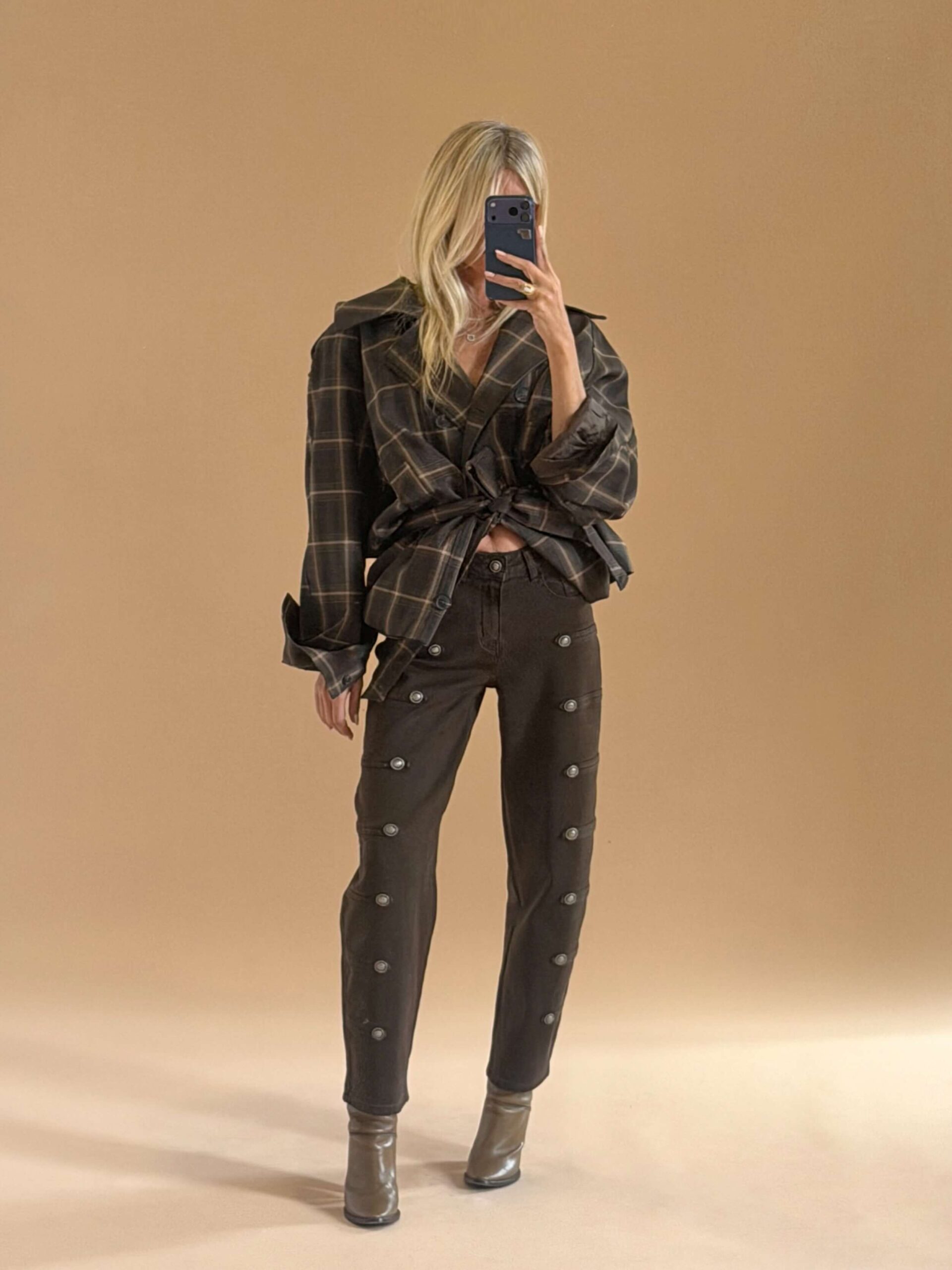33E3CFBA-0D5C-4056-B4CA-ADE18E03D417 Brown Military Jeans - Image 1