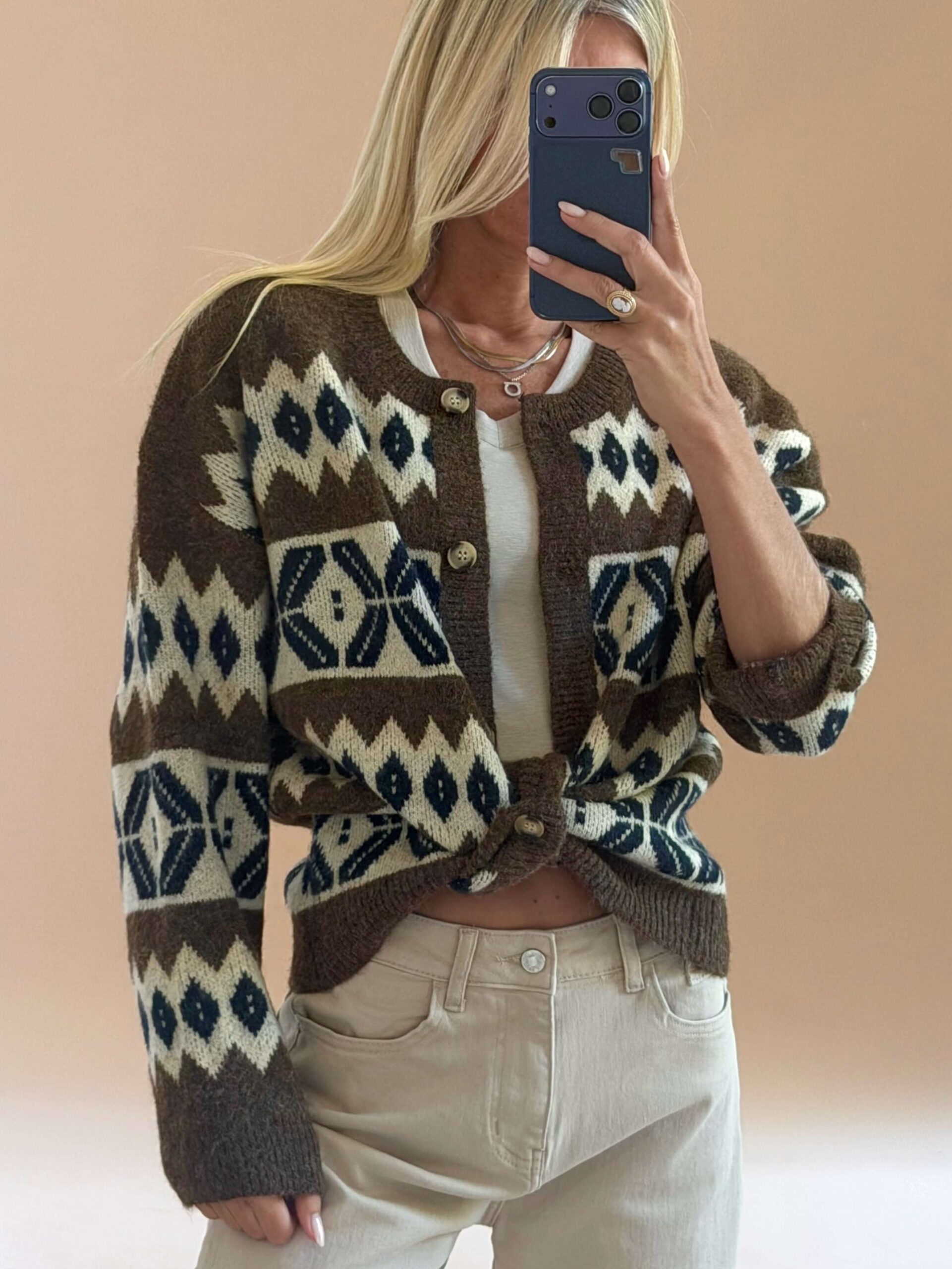 IMG_6604 Geometric Knit Cardigan - Image 1
