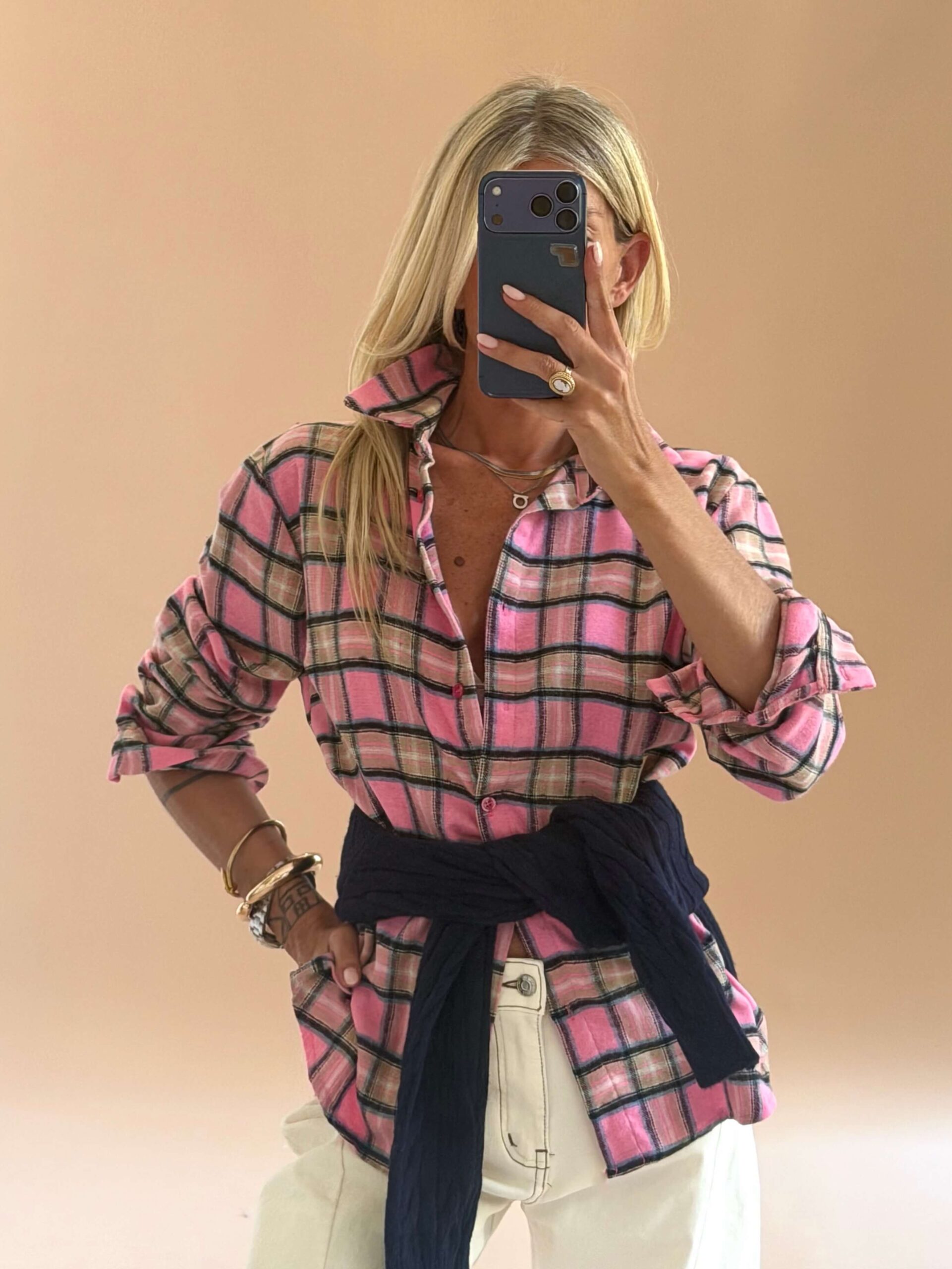 IMG_8846-2 Flannel Check Shirt – Hot Pink - Image 1