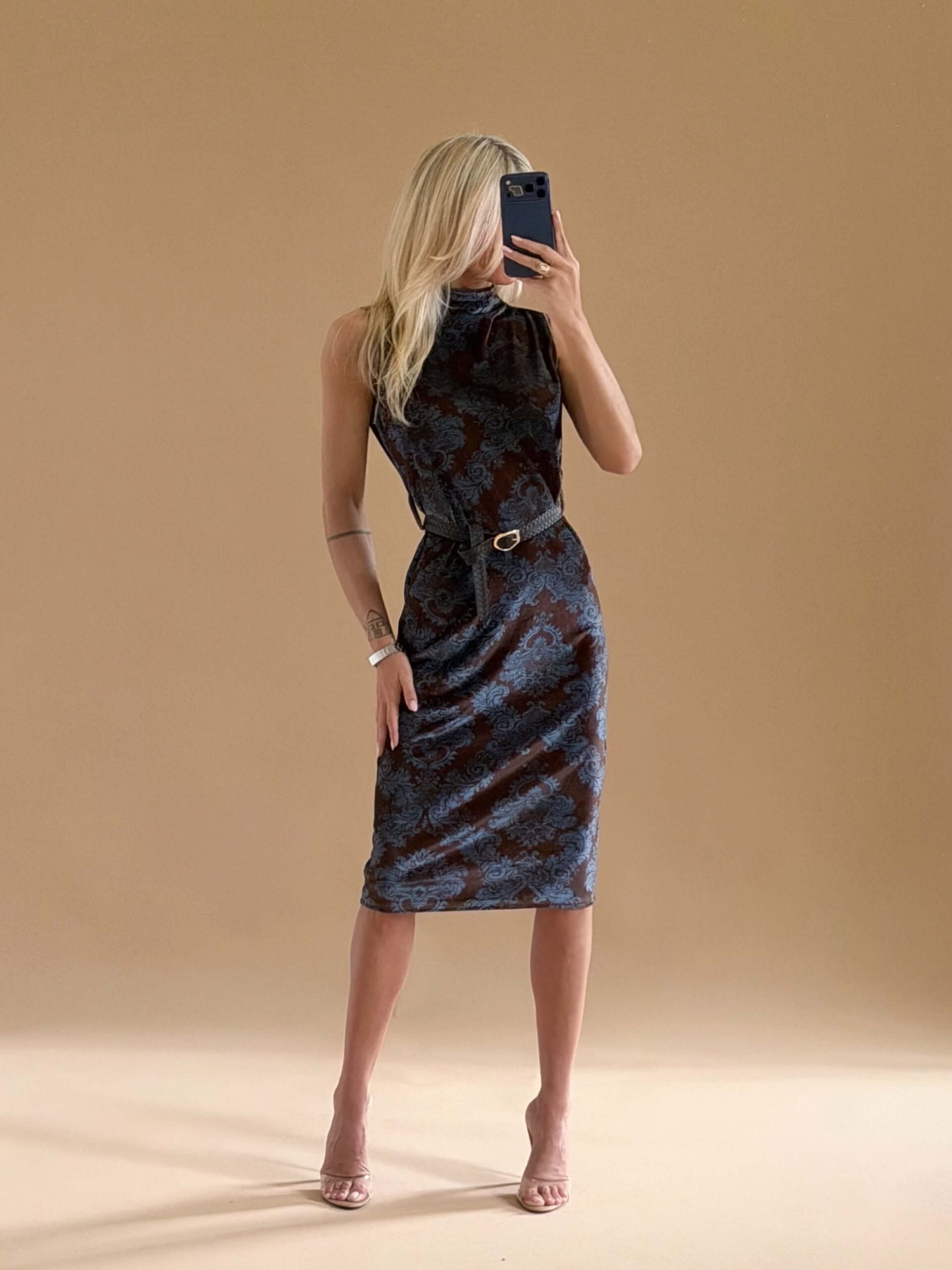 5914D9BD-53EF-43E9-809E-6BABF019A2C6 Velvet Gallery Baroque Midi Dress - Image 1